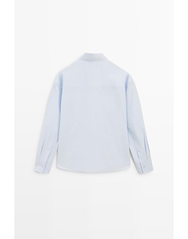 마시모두띠 마시모두띠 포켓 디테일 100% 코튼 긴팔 셔츠 5175/775 SKY BLUE 블루 착용컷