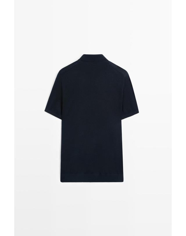 마시모두띠 마시모두띠 울 혼방 지퍼넥 반팔 폴로셔츠 1304/210 NAVY BLUE 네이비 착용컷