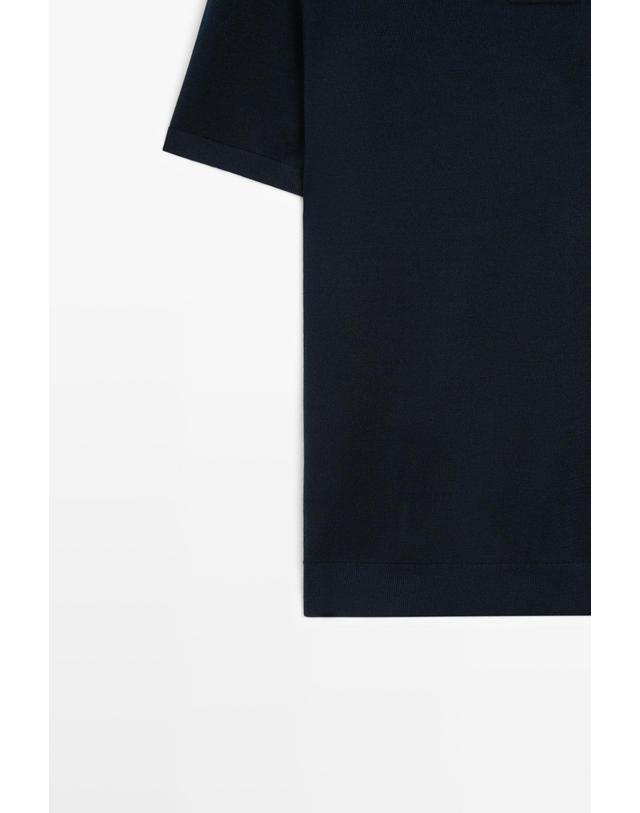마시모두띠 마시모두띠 울 혼방 지퍼넥 반팔 폴로셔츠 1304/210 NAVY BLUE 네이비 착용컷
