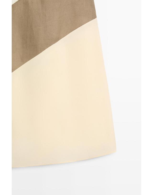 마시모두띠 마시모두띠 컬러블록 플로잉 미디 스커트 6606/615 WHITE 아이보리 착용컷
