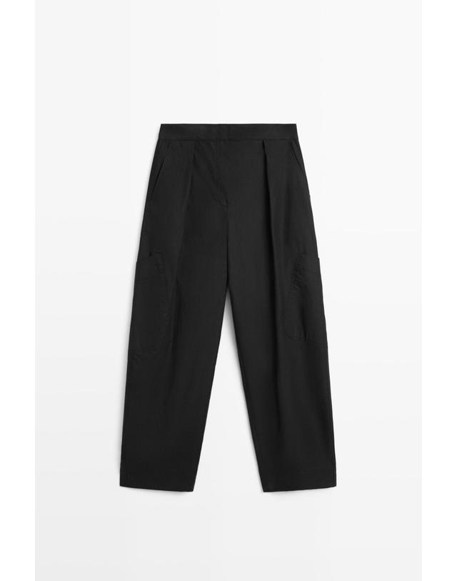 마시모두띠 마시모두띠 배럴핏 플리츠 카고 팬츠 5011/711 BLACK 블랙 착용컷