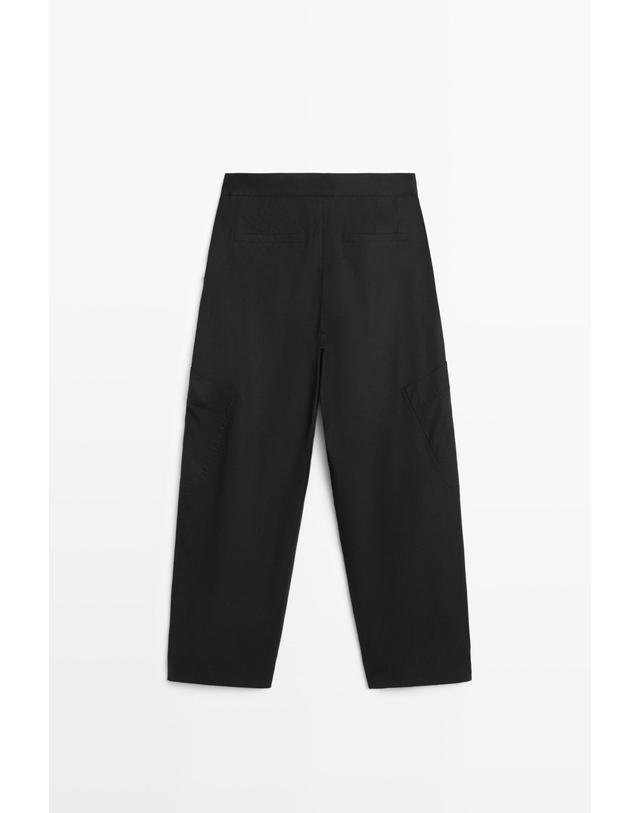 마시모두띠 마시모두띠 배럴핏 플리츠 카고 팬츠 5011/711 BLACK 블랙 착용컷