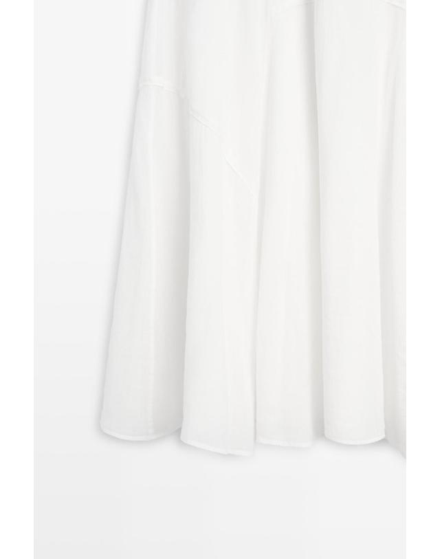 마시모두띠 마시모두띠 패널 디테일 플로잉 미디 스커트 5292/508 WHITE 화이트 착용컷