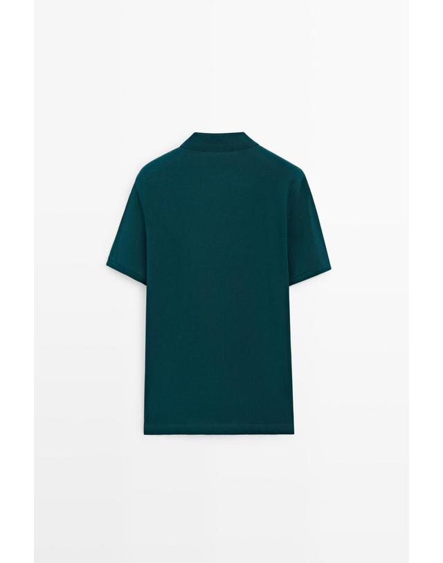 마시모두띠 마시모두띠 마이크로 텍스처 코튼 피케 반팔 폴로셔츠 0766/196 GREENISH BLUE 그린 착용컷