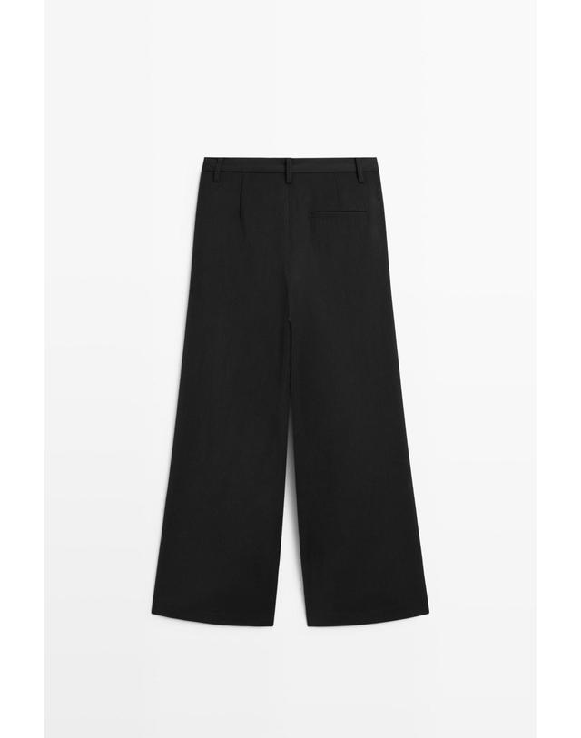 마시모두띠 마시모두띠 플루이드 크롭 와이드 팬츠 5014/714 BLACK 블랙 착용컷