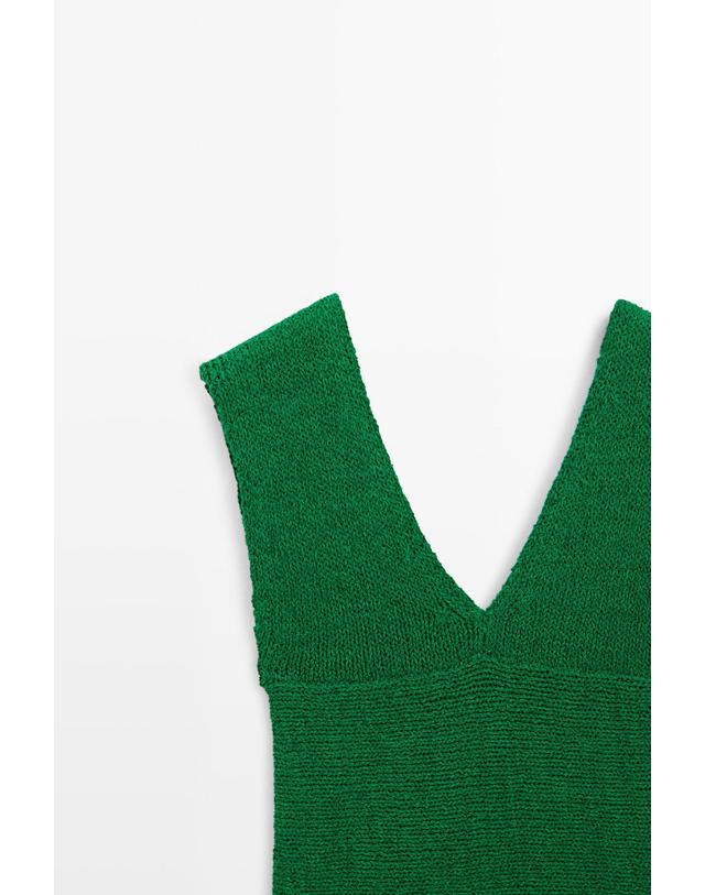마시모두띠 마시모두띠 코튼 혼방 브이넥 니트 탑 5701/514 GREEN 그린 착용컷