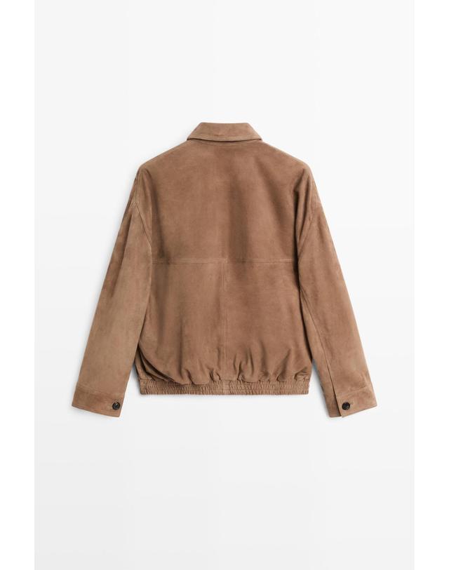 마시모두띠 마시모두띠 스웨이드 봄버 자켓 4751/452 TAUPE GREY 베이지 착용컷
