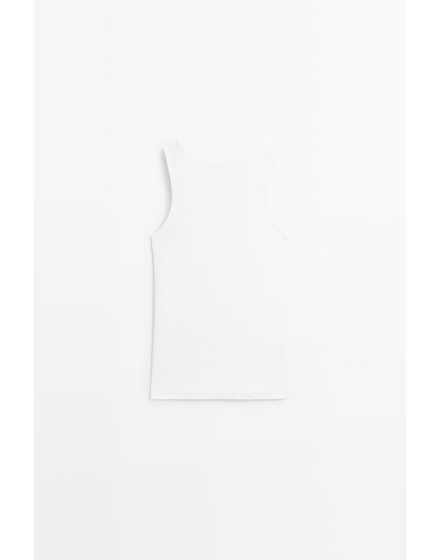 마시모두띠 마시모두띠 코튼 혼방 브이넥 민소매 티셔츠 6611/250 WHITE 화이트 착용컷