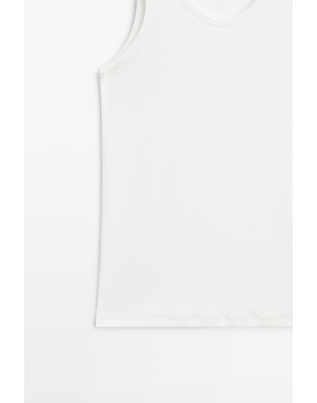 마시모두띠 마시모두띠 코튼 혼방 브이넥 민소매 티셔츠 6611/250 WHITE 화이트 착용컷