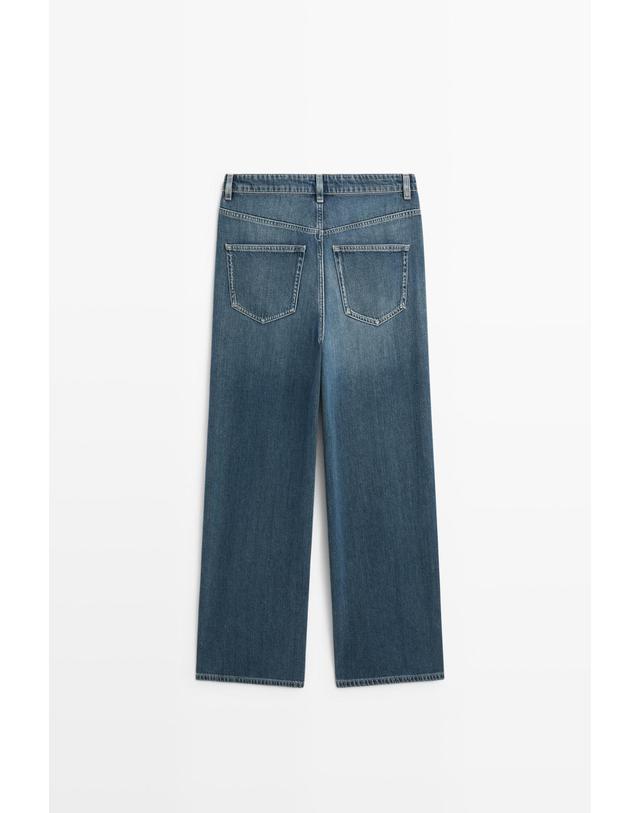 마시모두띠 마시모두띠 릴렉스핏 와이드 청바지 5010/810 MEDIUM BLUE 블루 착용컷