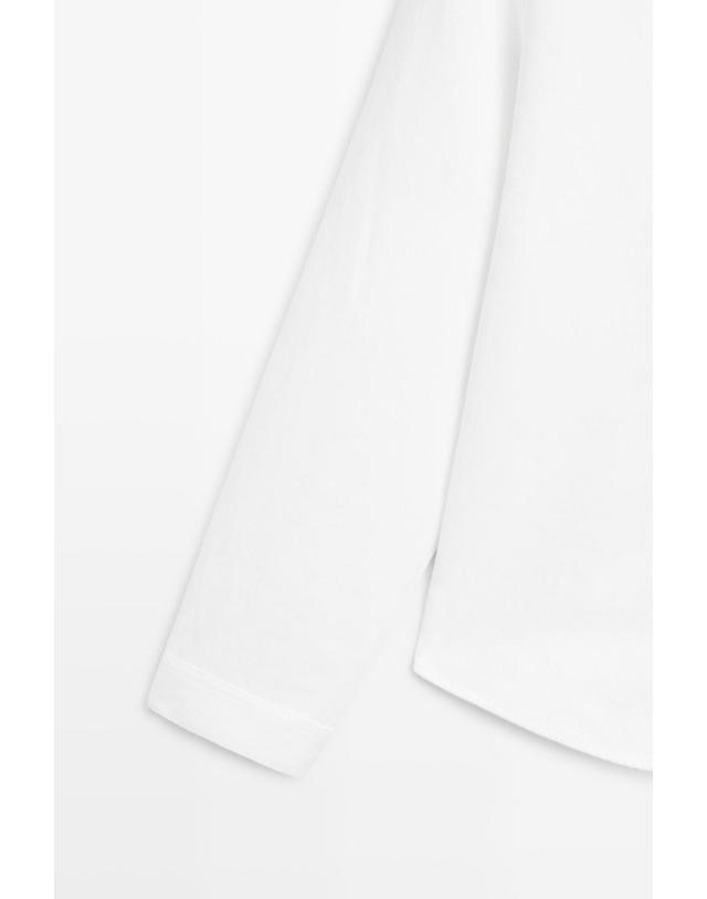 마시모두띠 마시모두띠 코튼 린넨 숄더 디테일 긴팔 셔츠 5103/803 OFF WHITE 화이트 착용컷