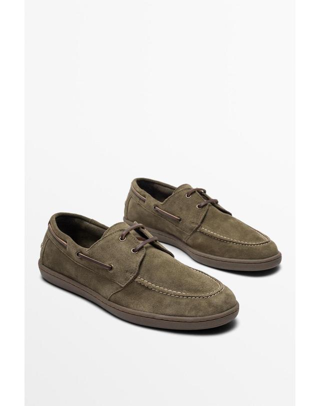 마시모두띠 마시모두띠 소프트 레더 보트 슈즈 2209/850 KHAKI 카키 착용컷