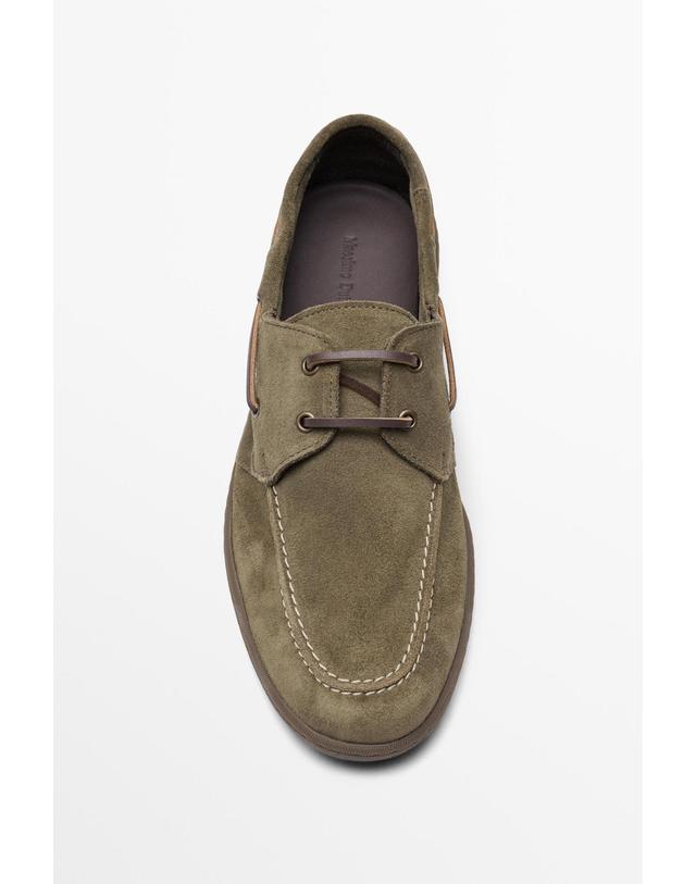 마시모두띠 마시모두띠 소프트 레더 보트 슈즈 2209/850 KHAKI 카키 착용컷