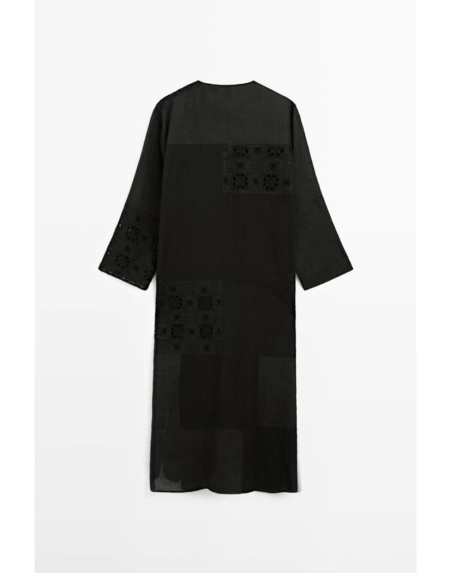 마시모두띠 마시모두띠 자수 카프탄 미디 원피스 6605/611 BLACK 블랙 착용컷