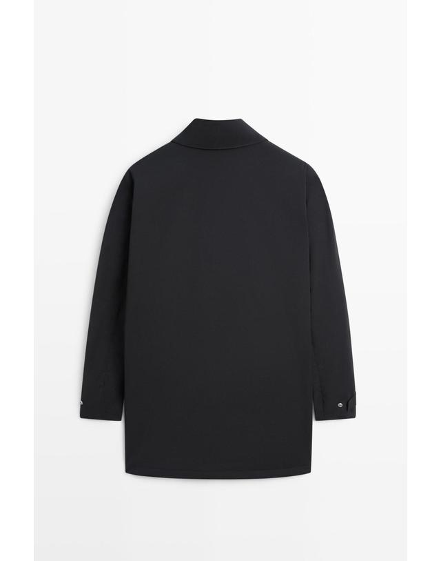 마시모두띠 마시모두띠 칼라 디테일 트렌치 코트 3242/407 DARK NAVY 네이비 착용컷
