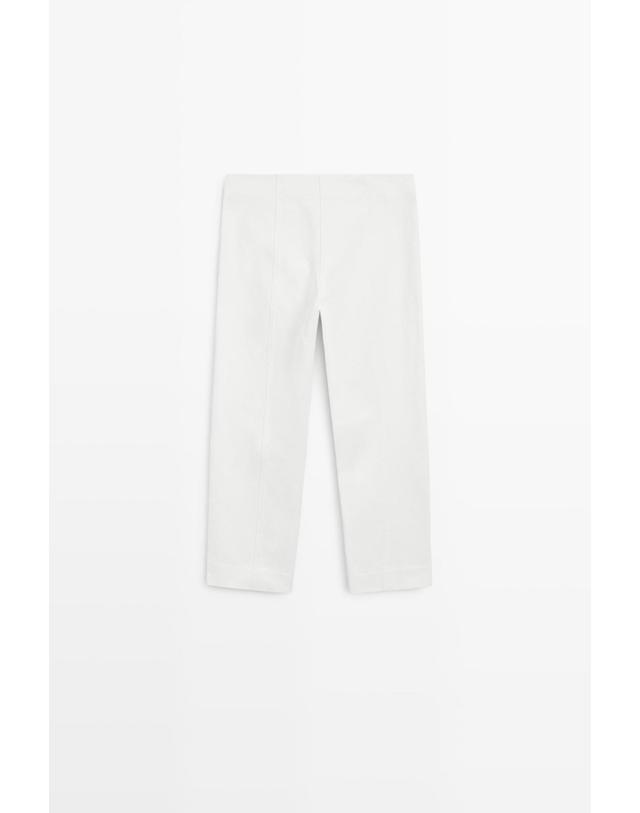 마시모두띠 마시모두띠 크롭 데님 카프리 팬츠 5023/823 OFF WHITE 아이보리 착용컷