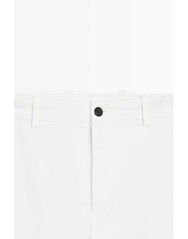 마시모두띠 마시모두띠 스트레이트 플리츠 코튼 혼방 팬츠 0175/005 OFF WHITE 아이보리 착용컷