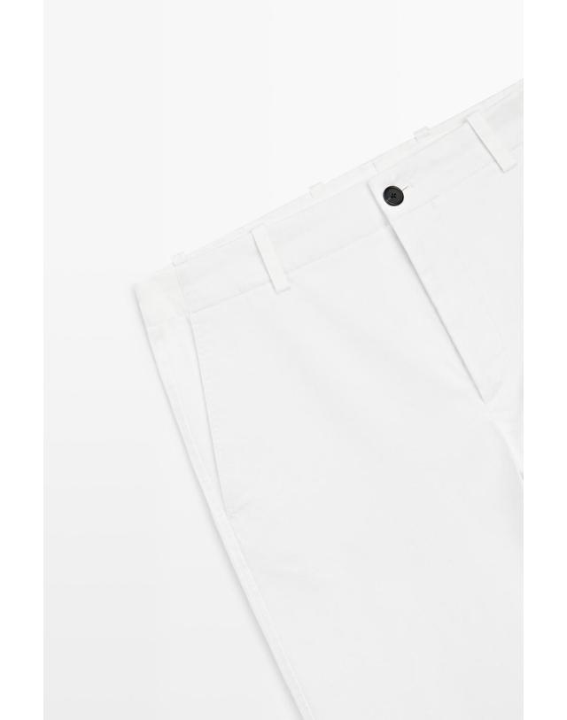 마시모두띠 마시모두띠 스트레이트 플리츠 코튼 혼방 팬츠 0175/005 OFF WHITE 아이보리 착용컷