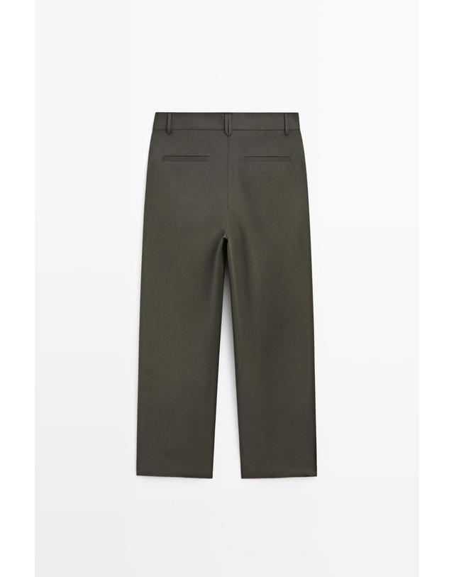 마시모두띠 마시모두띠 릴렉스핏 다트 와이드 팬츠 0174/005 KHAKI 카키 착용컷