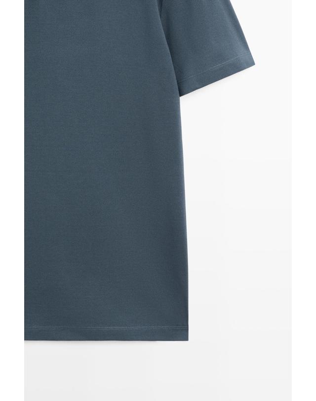 마시모두띠 마시모두띠 텍스처 브이넥 피케 반팔 폴로셔츠 0841/177 DARK BLUE 블루 착용컷