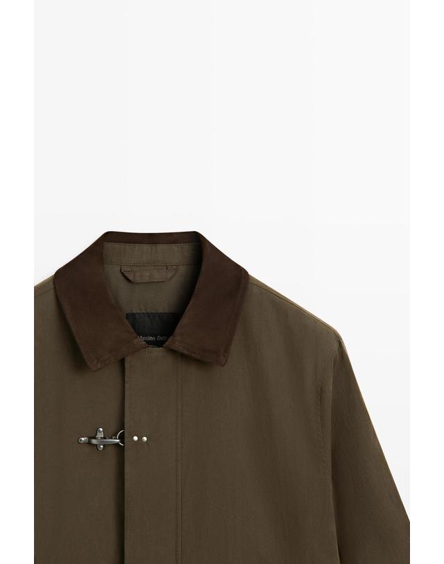 마시모두띠 마시모두띠 레더 칼라 디테일 블루종 자켓 3237/403 DARK KHAKI 카키 착용컷