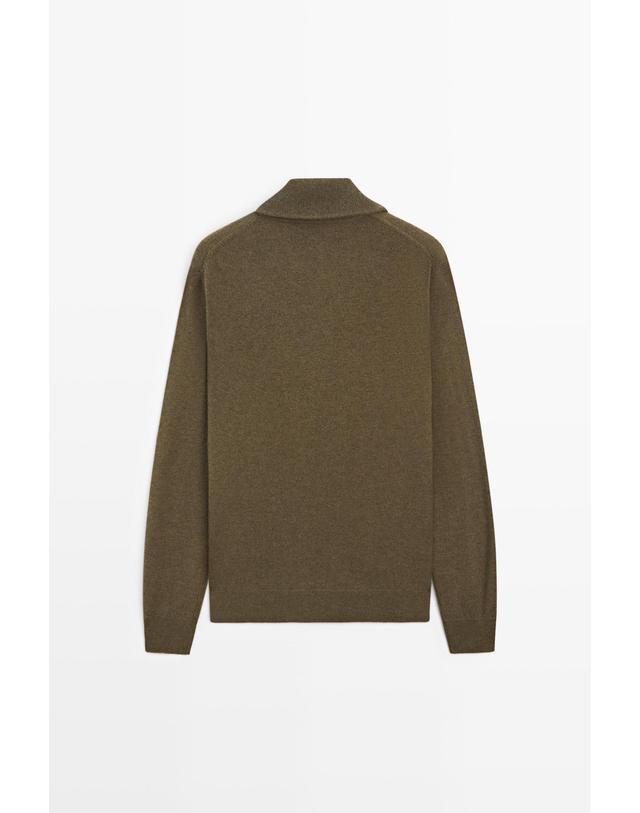 마시모두띠 마시모두띠 하프집업 니트 스웨터 1362/229 SEA GREEN 카키 착용컷