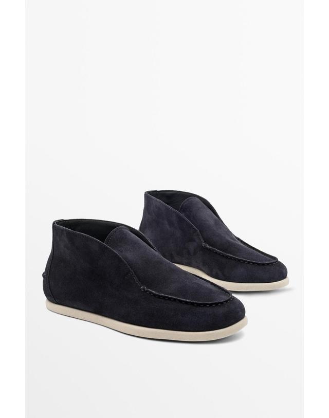 마시모두띠 마시모두띠 스플릿 스웨이드 레더 앵클 로퍼 2410/850 DARK BLUE 네이비 착용컷