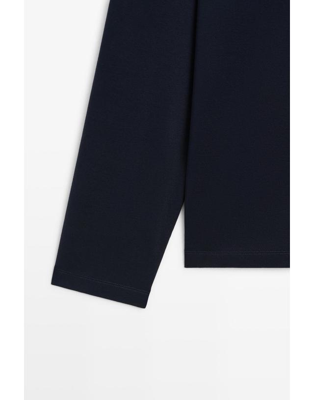 마시모두띠 마시모두띠 100% 코튼 헨리넥 긴팔 티셔츠 0778/176 NAVY BLUE 네이비 착용컷