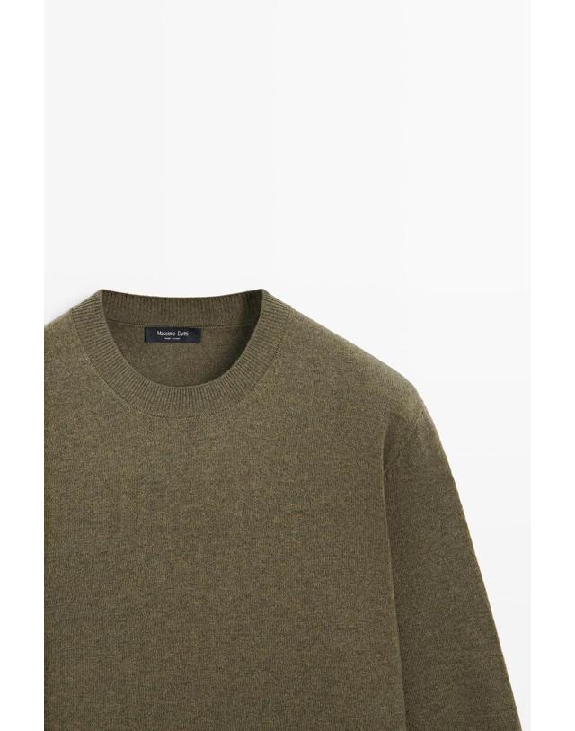 마시모두띠 마시모두띠 울 혼방 라운드넥 니트 스웨터 1360/229 SEA GREEN 카키 착용컷