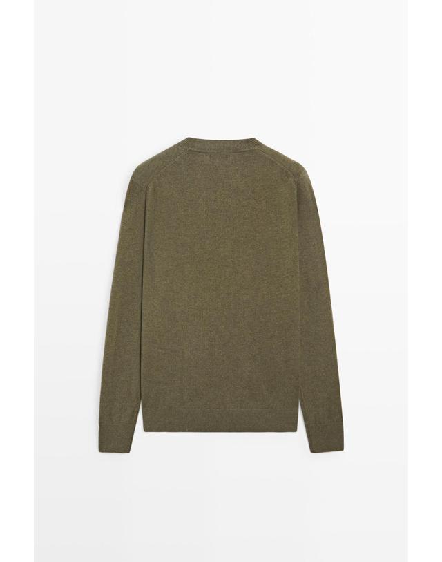 마시모두띠 마시모두띠 울 혼방 라운드넥 니트 스웨터 1360/229 SEA GREEN 카키 착용컷
