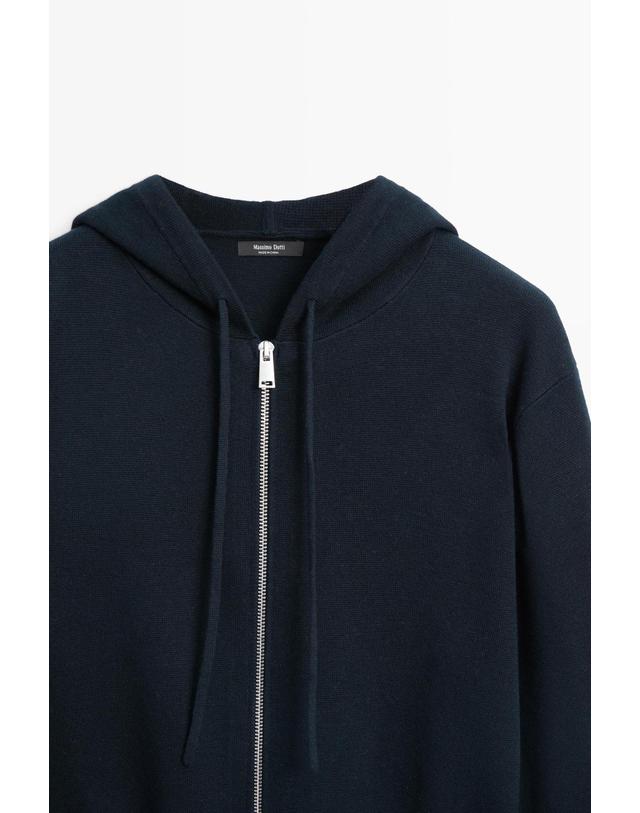 마시모두띠 마시모두띠 코튼 혼방 니트 집업 후드 가디건 5907/527 NAVY BLUE 네이비 착용컷