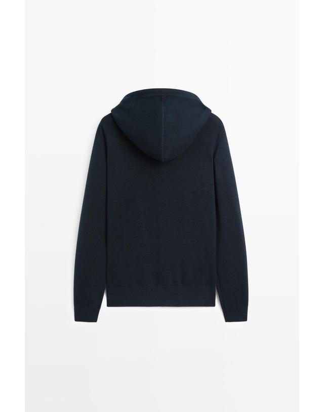 마시모두띠 마시모두띠 코튼 혼방 니트 집업 후드 가디건 5907/527 NAVY BLUE 네이비 착용컷