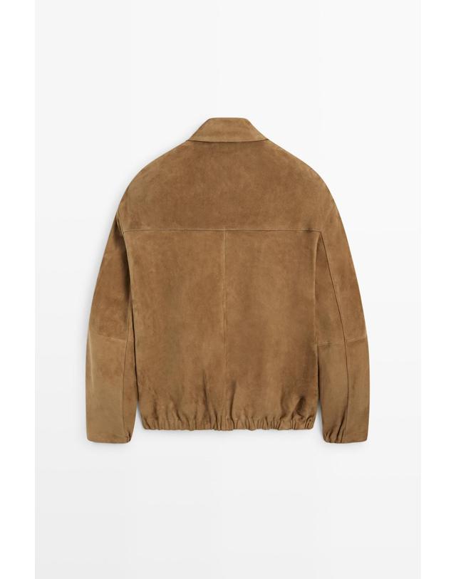 마시모두띠 마시모두띠 스웨이드 레더 블루종 재킷 3437/456 LIGHT BEIGE 카멜 착용컷