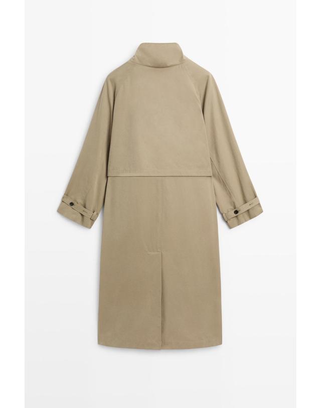 마시모두띠 마시모두띠 버클 디테일 롱 트렌치 코트 6710/156 BEIGE 베이지 착용컷