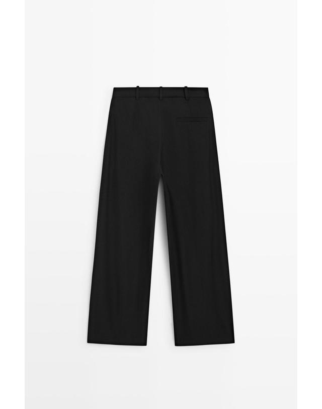 마시모두띠 마시모두띠 플리츠 버튼 디테일 와이드 팬츠 5043/505 BLACK 블랙 착용컷