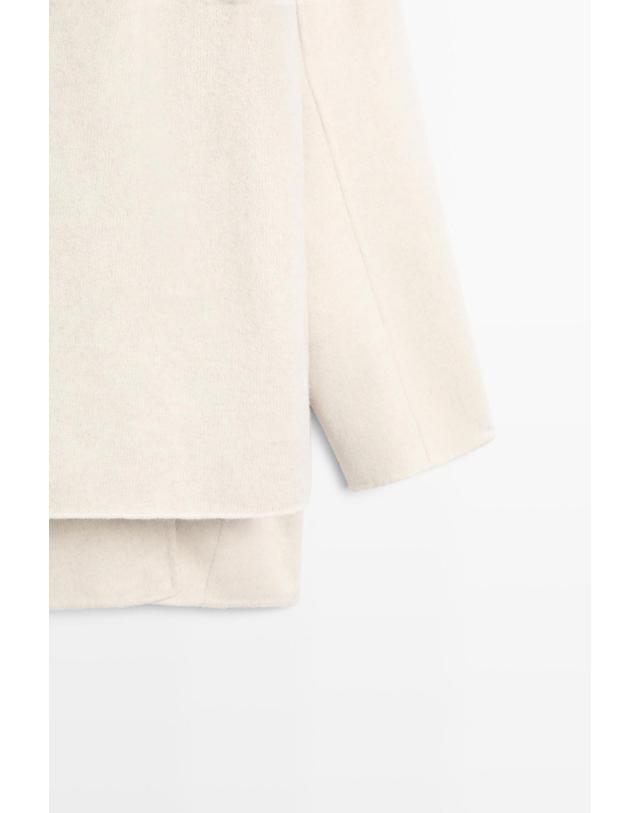 마시모두띠 마시모두띠 스카프 디테일 울 혼방 숏 코트 6413/717 BEIGE 아이보리 착용컷