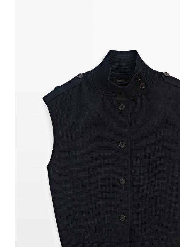 마시모두띠 마시모두띠 코튼 모크넥 니트 베스트 5727/563 NAVY BLUE 네이비 착용컷