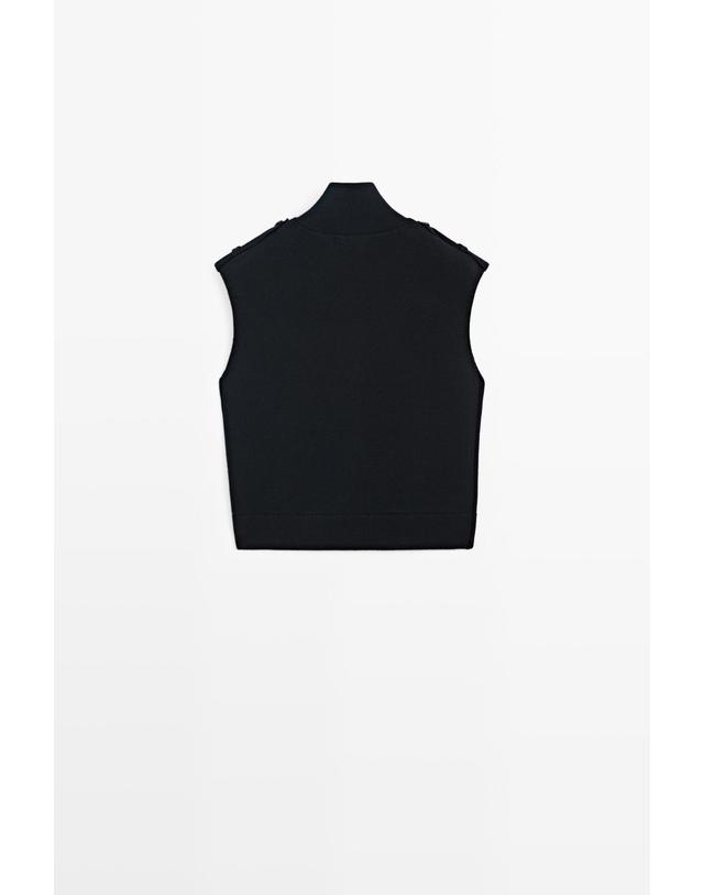 마시모두띠 마시모두띠 코튼 모크넥 니트 베스트 5727/563 NAVY BLUE 네이비 착용컷