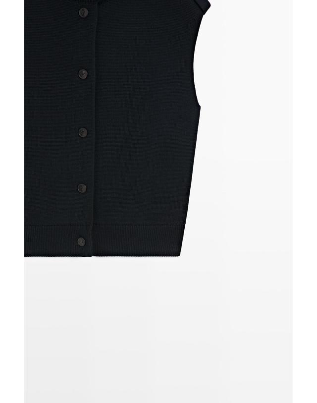 마시모두띠 마시모두띠 코튼 모크넥 니트 베스트 5727/563 NAVY BLUE 네이비 착용컷