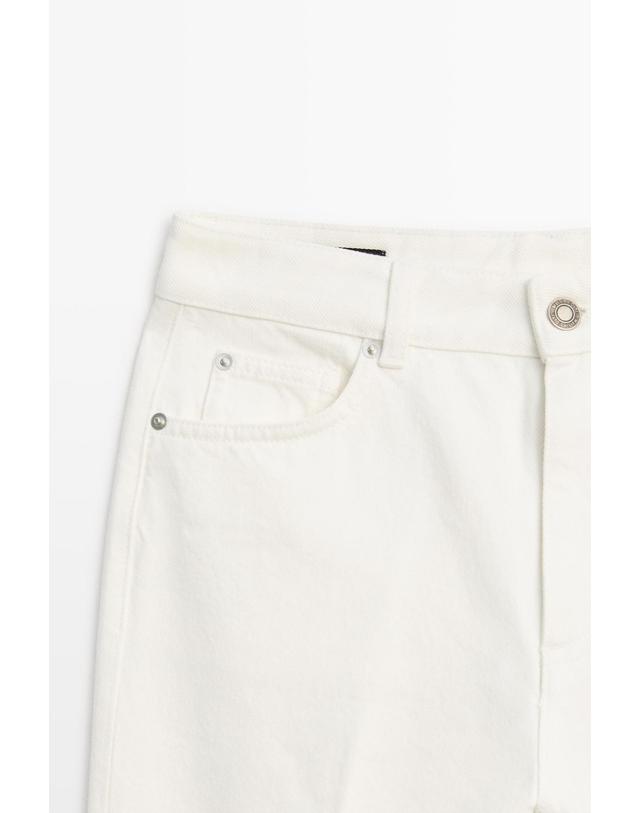 마시모두띠 마시모두띠 크롭 플레어핏 화이트 데님 팬츠 5054/854 OFF WHITE 아이보리 착용컷