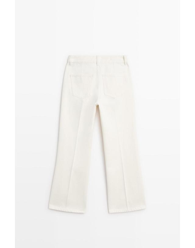마시모두띠 마시모두띠 크롭 플레어핏 화이트 데님 팬츠 5054/854 OFF WHITE 아이보리 착용컷