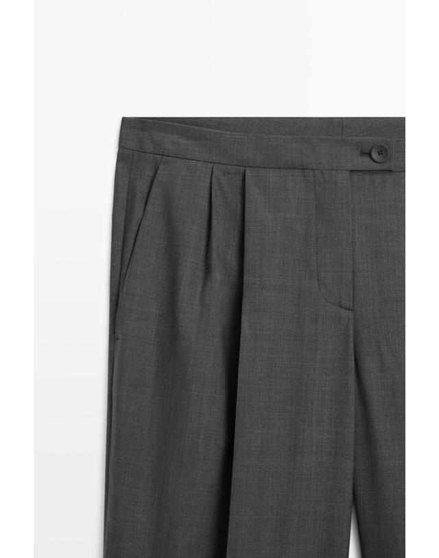 마시모두띠 마시모두띠 울 100% 플리츠 와이드 팬츠 5029/662 DARK GREY 그레이 착용컷