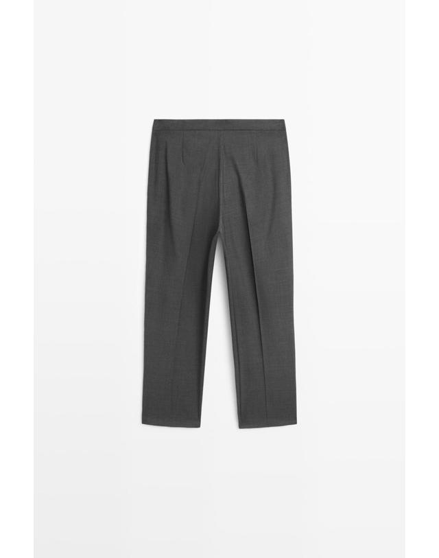 마시모두띠 마시모두띠 울 100% 플리츠 와이드 팬츠 5029/662 DARK GREY 그레이 착용컷