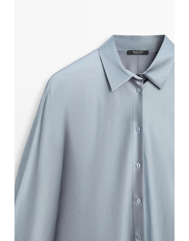 마시모두띠 마시모두띠 플루이드 새틴 긴팔 셔츠 5157/557 BLUISH GREY 그레이 착용컷