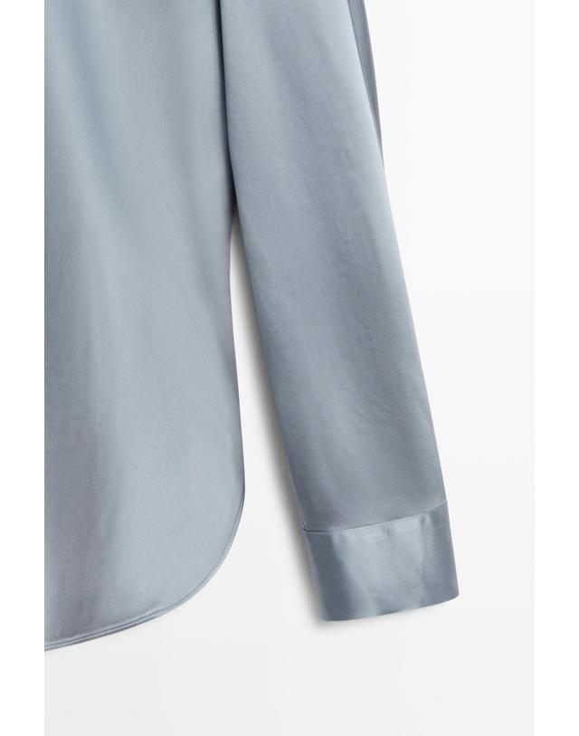 마시모두띠 마시모두띠 플루이드 새틴 긴팔 셔츠 5157/557 BLUISH GREY 그레이 착용컷