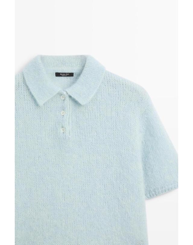 마시모두띠 마시모두띠 알파카 혼방 반팔 폴로 니트 스웨터 5853/534 LIGHT BLUE 블루 착용컷