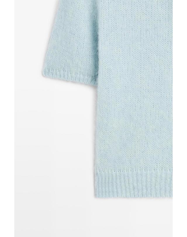 마시모두띠 마시모두띠 알파카 혼방 반팔 폴로 니트 스웨터 5853/534 LIGHT BLUE 블루 착용컷