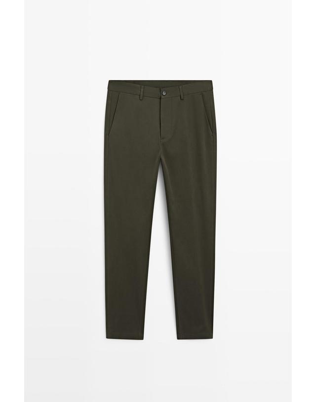 마시모두띠 마시모두띠 슬림핏 코튼 블렌드 팬츠 0102/001 KHAKI 카키 착용컷