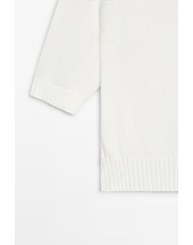 마시모두띠 마시모두띠 하이넥 코튼 반팔 니트 스웨터 5853/515 WHITE 화이트 착용컷