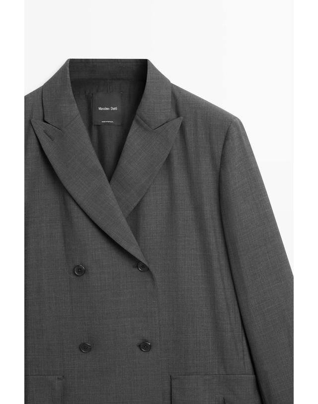 마시모두띠 마시모두띠 울 더블브레스트 포켓 블레이저 6042/662 DARK GREY 그레이 착용컷